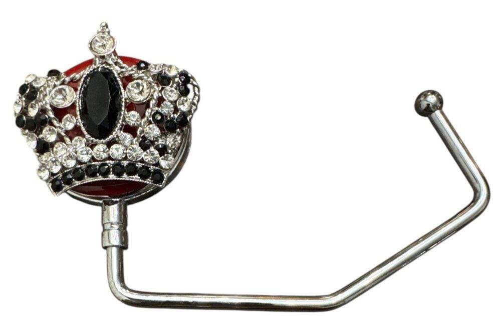 SPRING STREET DESIGN CRYSTAL CROWN HANDBAG HOLDER PURSE HOOK NEW GIFT ITEM